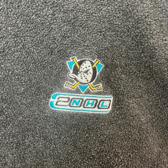 Vintage 2000 Anaheim Ducks NHL dark gray fleece sweater XL made in USA - Picture 4 of 5